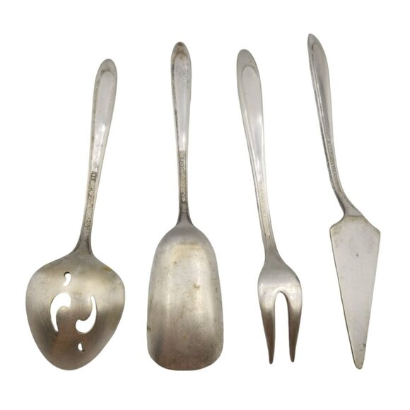 Vintage Meriden Silverplate Co. Serving Utensils First Lady Pattern Set Of 4 - Picture 7 of 11